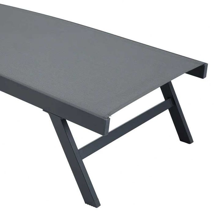 Set 2 sezlonguri plaja/gradina/terasa Gri Antracit LIVRARE GRATUITA