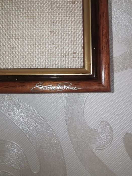 Антикварни колекционерски картини барелеф калай авторски подписан 2бр.