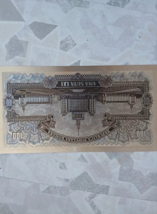 Bancnota 100 lei foita argint