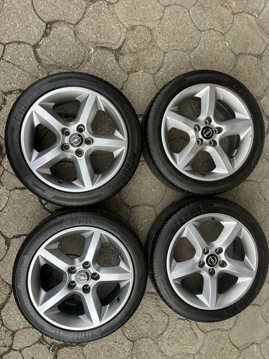 Jante aliaj 5x110mm, anvelope vara 215/45 R17 Opel Astra G, H, Corsa, Meriva, Vectra Tigra Zafira