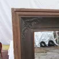 Oglinda cu sticla cristal in rama de lemn vintage