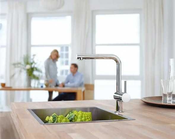 Grohe Minta - Baterie chiuvetă cu duș extractibil, crom