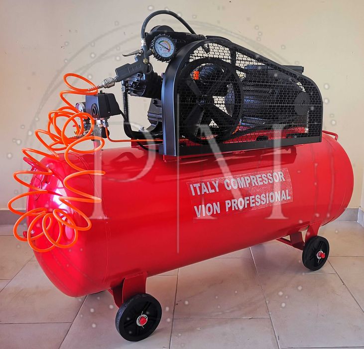 Монофазен компресор за въздух 200 литра с усилен дебит и гаранция