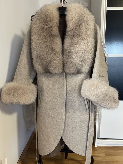 Palton Alpaca blana naturală