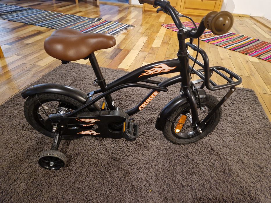 Bicicleta copii 12 inch Cruiser Chopper cu roti ajutatoare