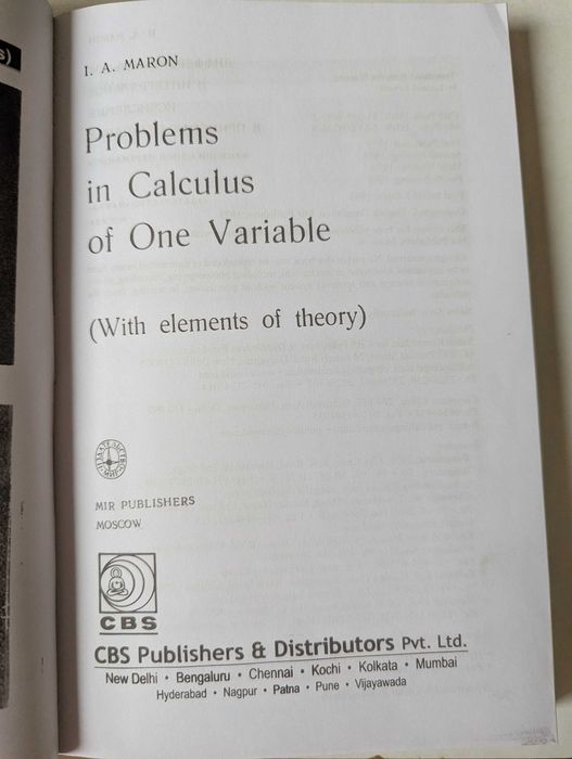 Problems in Calculus of One Variable - I.A. Maron