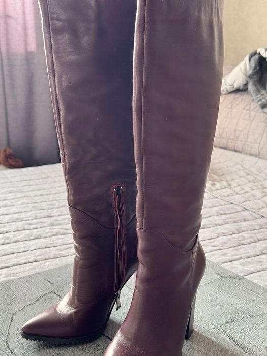 Сапоги демисезонные кожаные