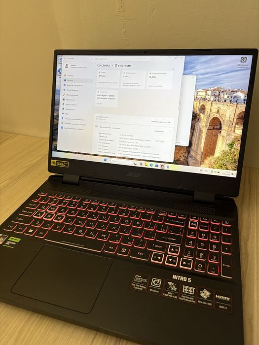 Ноутбук Aser nitro 5 3070ti  ryzen5 6600H 512/16 гарантия новый
