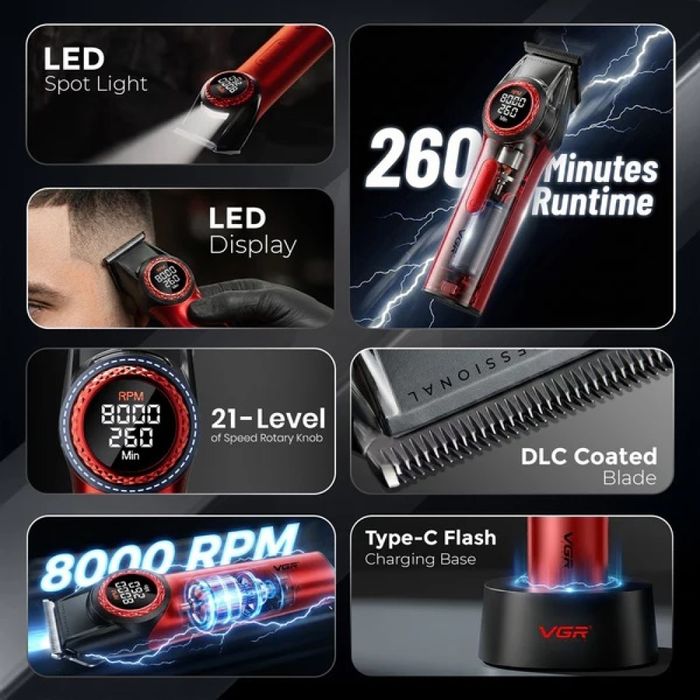 Професионален Берберски бръснарски комплект 4 в 1 VGR PRO STARTER PACK