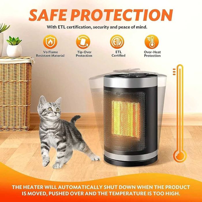 керамична печка 1500W – осцилираща, нова