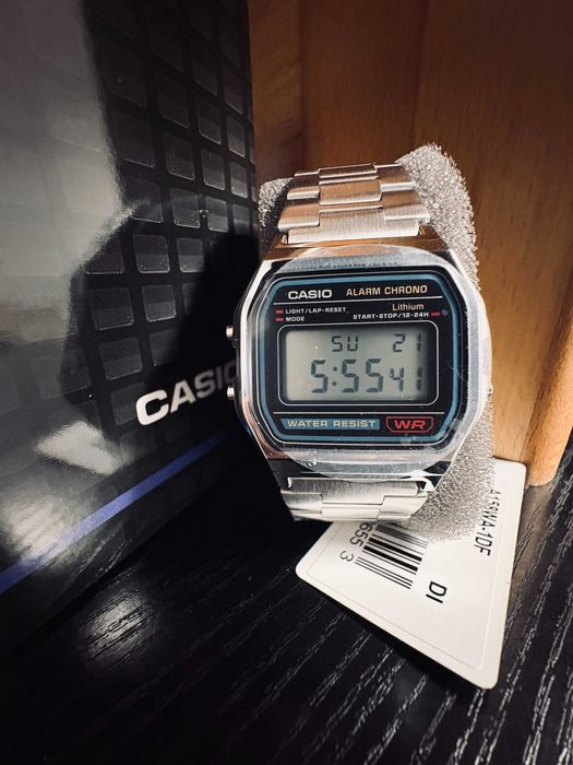 Vintage Casio Ceas Iconic A158WA-1DF cu Film NOU