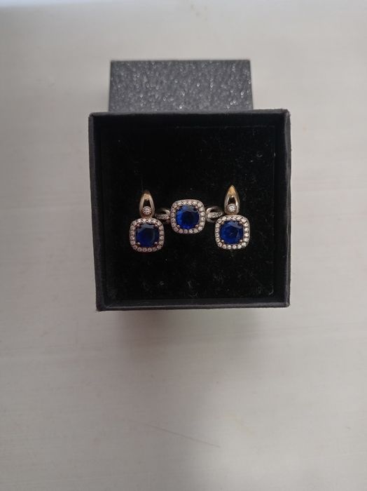 Комплект с сапфиром 925 серебро!