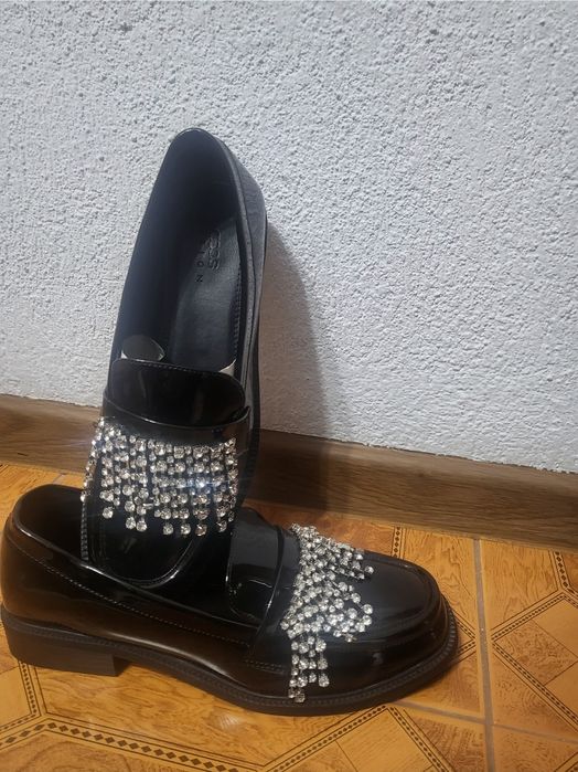 Черни лачени мокасини Asos