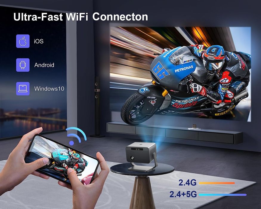 ТопЦенаSmart2025г.4K Smart проектор с Android  5G WiFi6 и Bluetooth