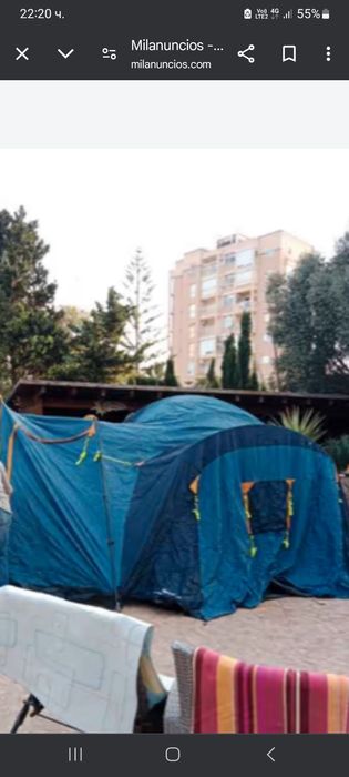 Голяма, семейна, къмпинг палатка, с веранда