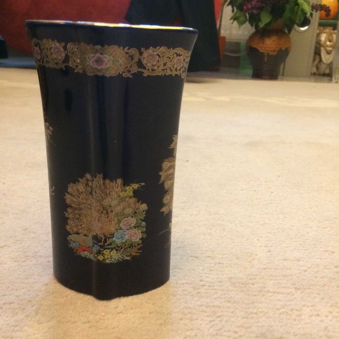 Portelan kobalt Golden Love Peacock japonia marcat bibelou bibelouri