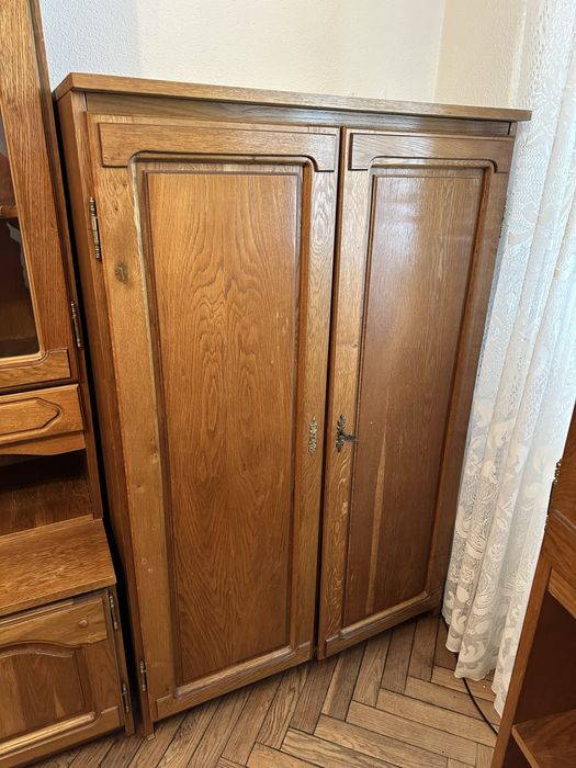 Mobila sufragerie/living, lemn masiv stejar+canapea+ 2 fotolii cadou