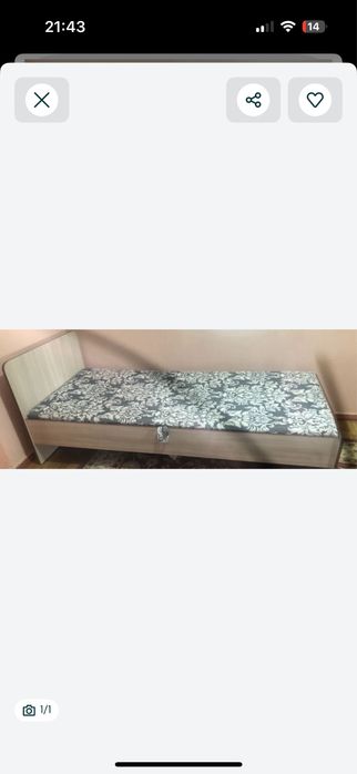 Кравать 1 спалка в отличном состояние