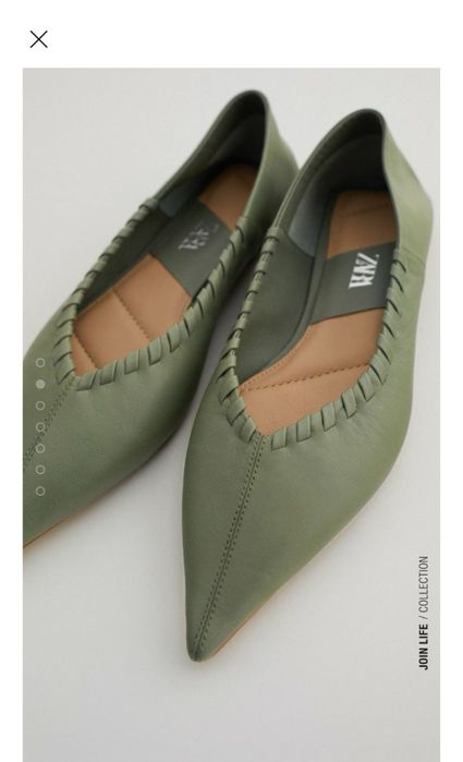 Балетки кожаные Zara на скидке