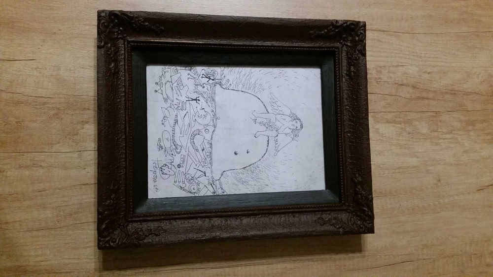 Голяма картина с много хубава рамка, подписана от Нерон 69 година.