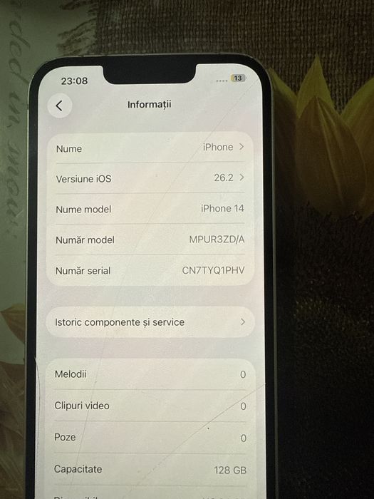 Iphone 14 de vanzare 128 Gb alb