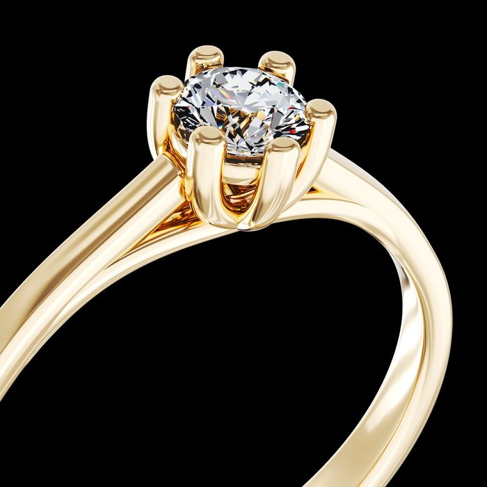 Inel logodna din aur galben 18k cu diamant