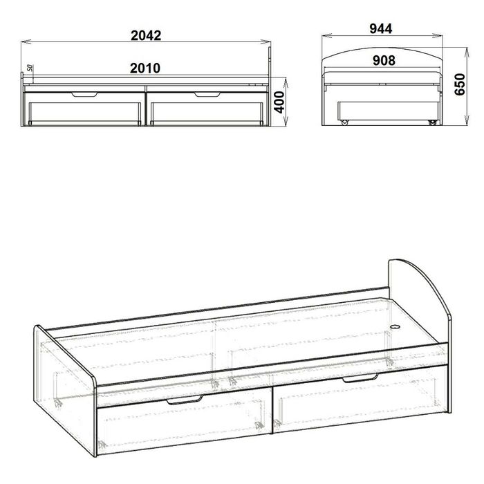 Ново! Легло Компанит 90+2