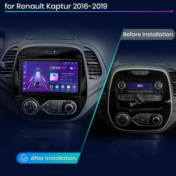 Navigatie Android RENAULT CAPTUR  , Carplay ,Android Auto + Camera