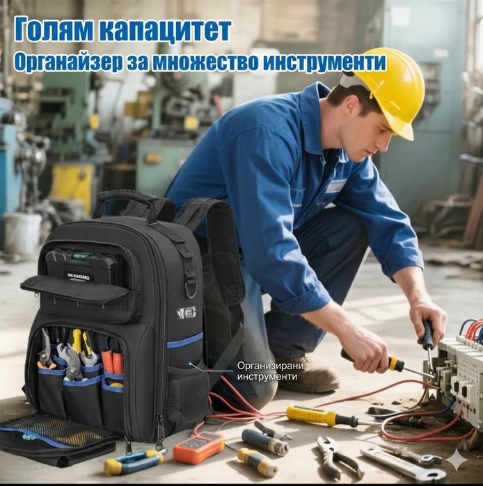 Професионална Многофункционална Раница за Инструменти – Максимална Орг