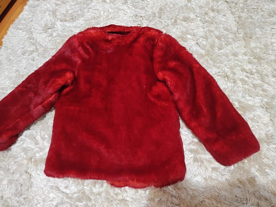 Haină blană roșie fetițe