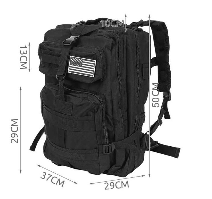 Rucsac Militar Rezistent 35 L, Negru