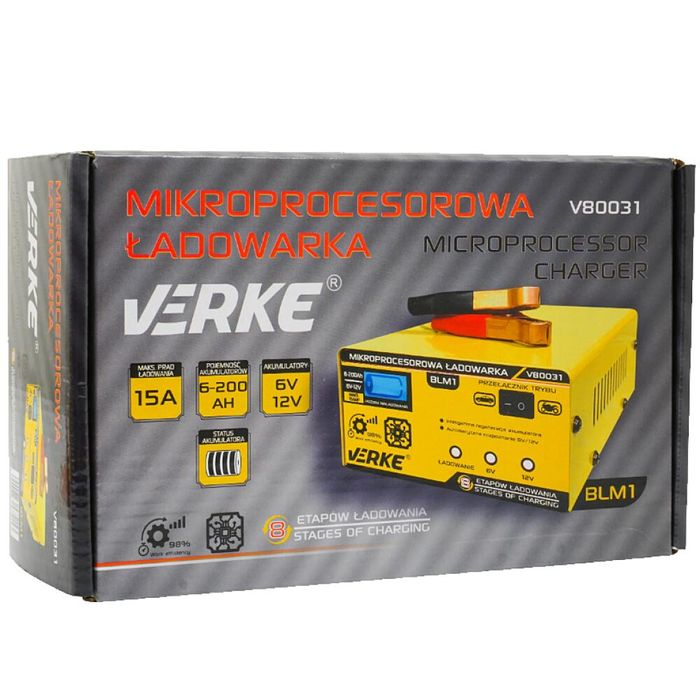 Redresor auto cu microprocesor, 6/12 V 15A, incarcare in 4 etape,