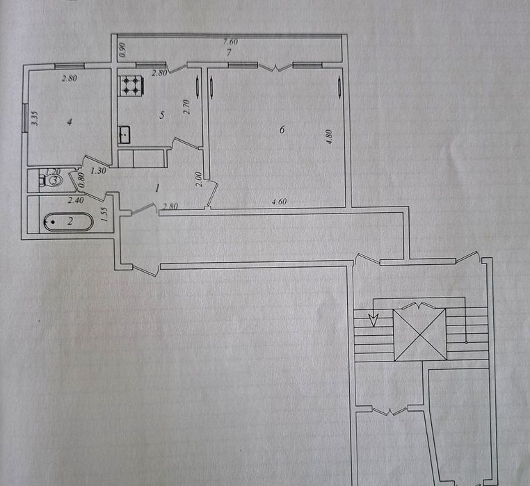 Продажа 2-х ком. Водник Центр 58м2 Без ремонта