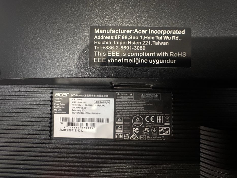 Монитор Aser LCD