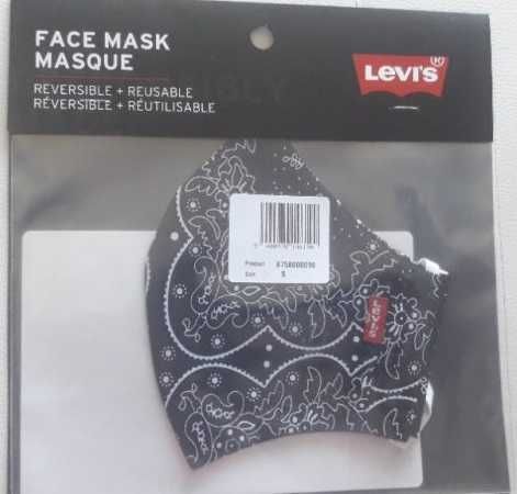 Предпазна маска Levi's, черна, двулицева ПРОМО