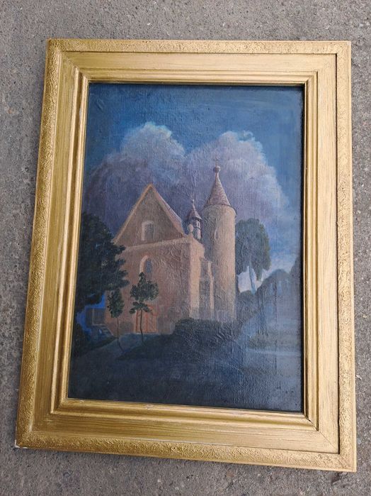 tablou vechi pictura pe panza 70/53 cm