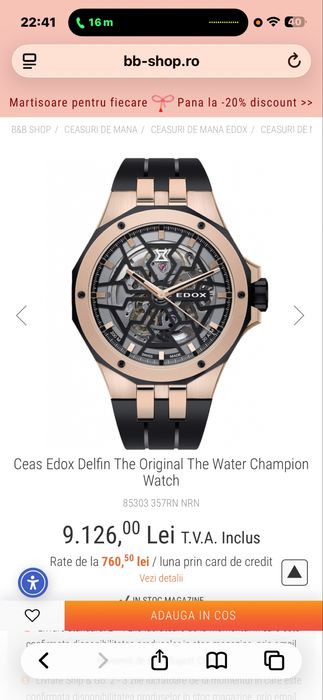 Ceas Edox Delfin Automatic ref 85303 357RN NRN