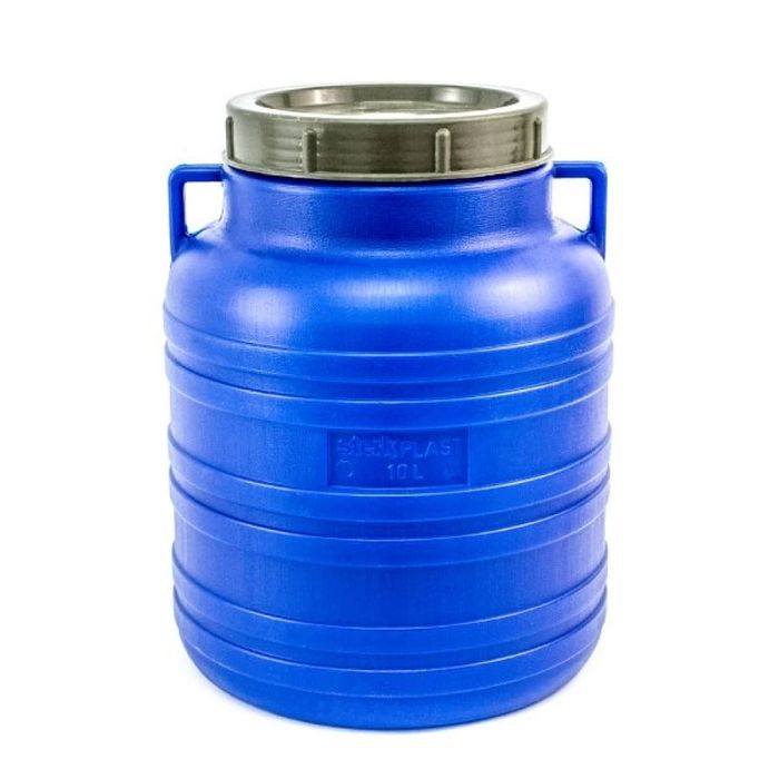 Butoi/Bidon 40L din plastic alimentar, cu capac prin infiletare si man