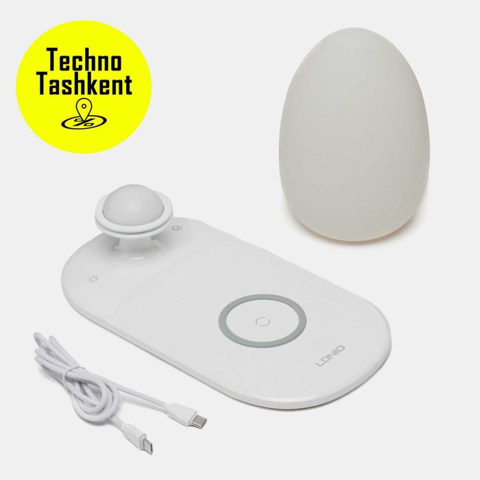 Настольная лампа-ночник LDNIO Y3 3в1 с функцией беспроводной зарядки