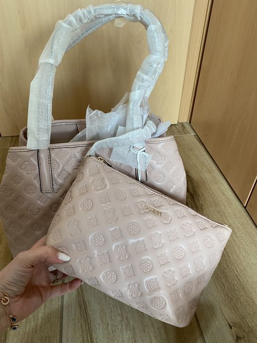 Geanta guess vikky pale rose noua