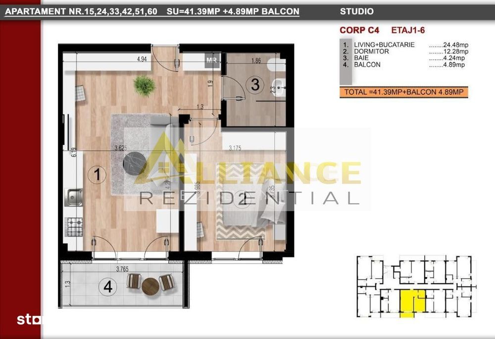 Metrou Berceni | Apartament 2 camere tip studio | 46 mp — fotografia 1
