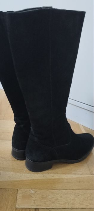 Cizme lungi piele întoarsă cu fermoar,38