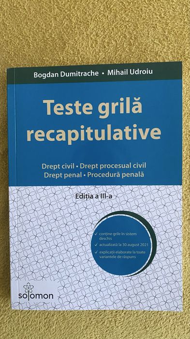Teste grila admitere profesii juridice.Bogdan Dumitrache,Mihail Udroiu