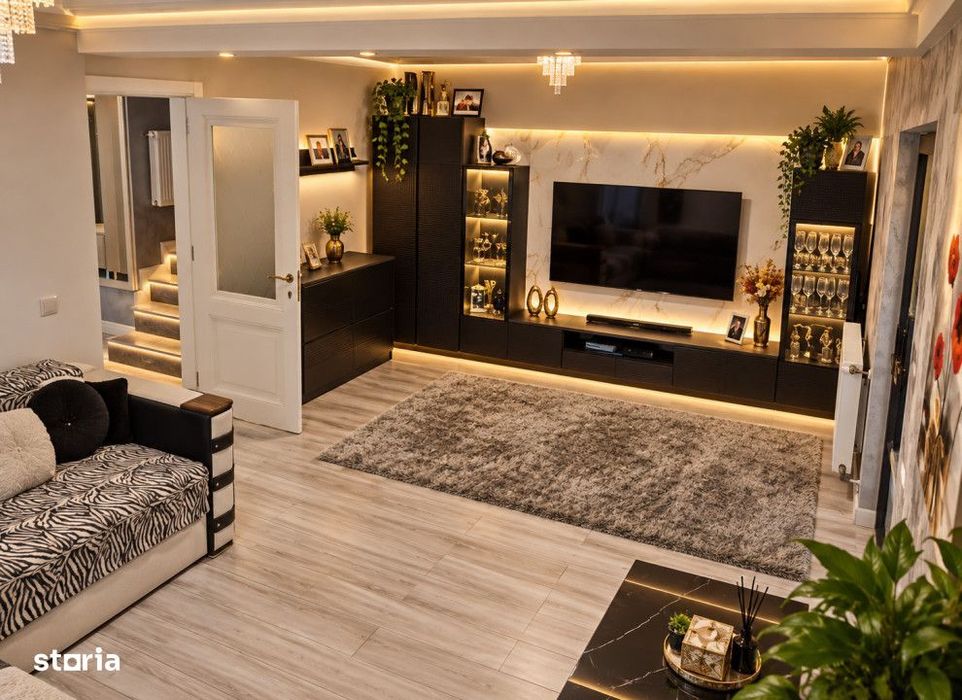 Duplex 4 camere intre Iasi si Miroslava,403mp teren,mobilat Cod:158876