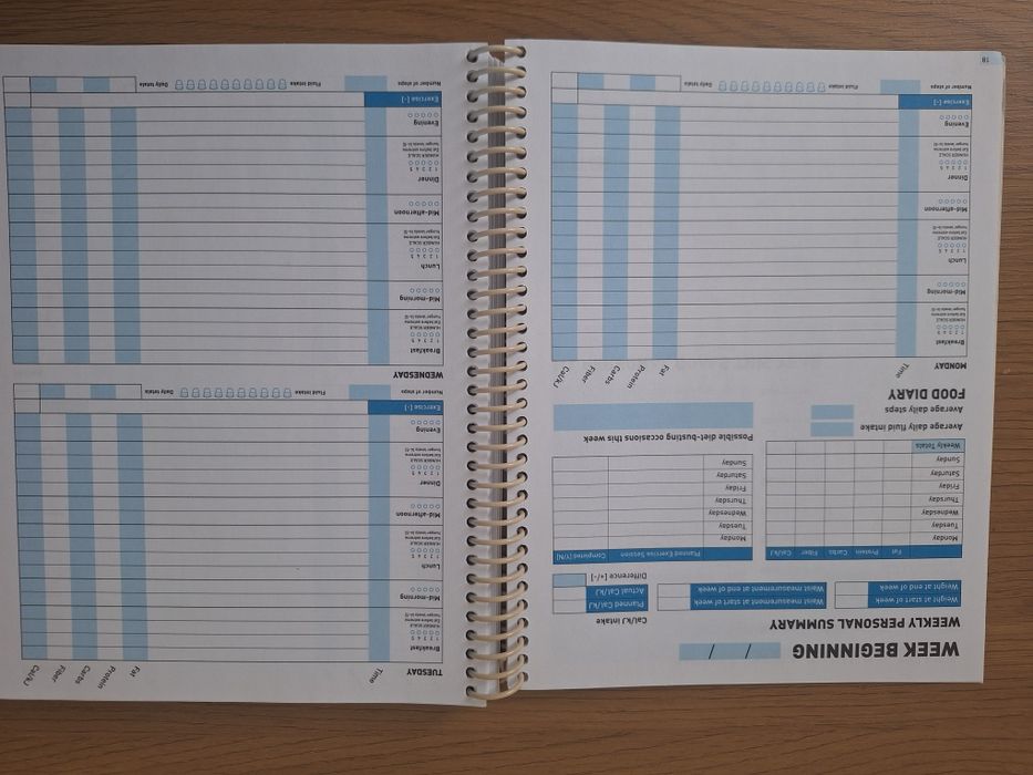 Недатиран дневник за храна/упражнения