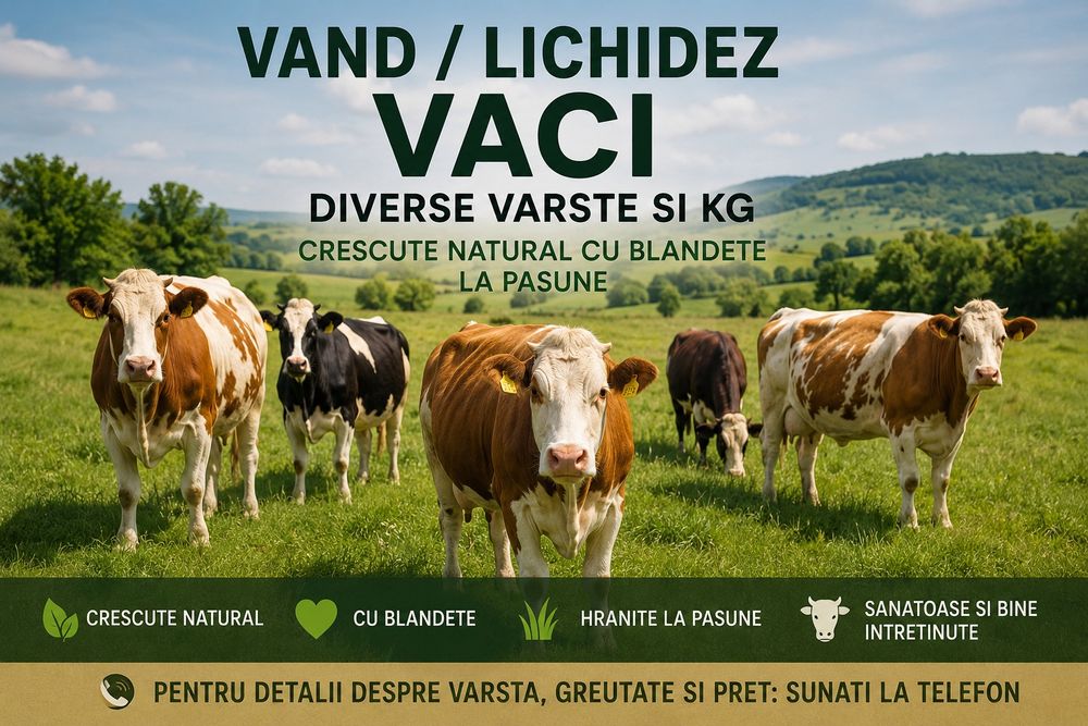 Lichidez ferma animale, vaci crescute natural