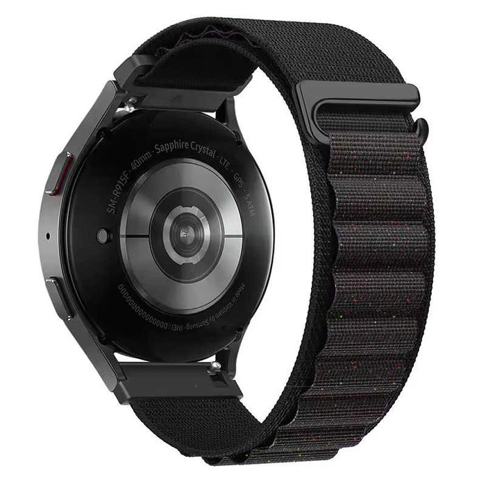 Brățară smartwatch Alpine Loop 20mm Samsung / Huawei neagră shiny