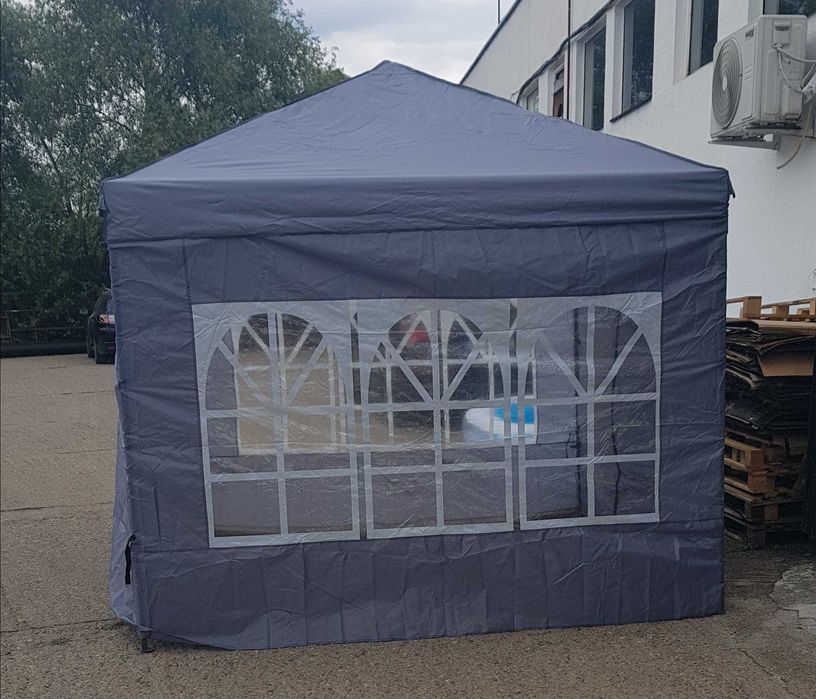 Pavilion pop-up 2,5 x 2,5 m cu pereti laterali , negru