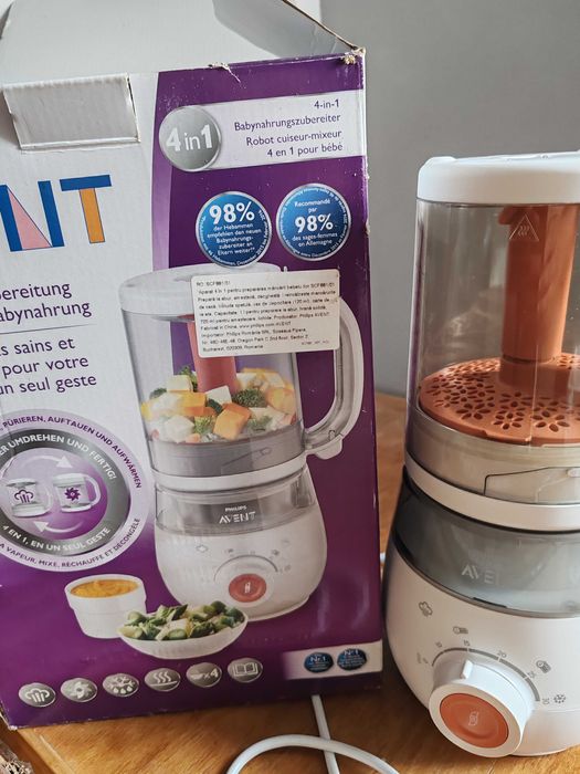 Philips Avent 2 în 1 – aparat gătit la abur + blender