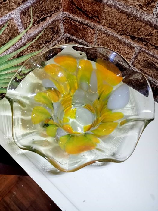 Продам. Вазы. Винтаж. ССCР.  Чешское цветное, пузырчатое стекло.